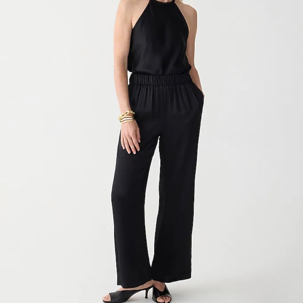 J. Crew Astrid Wide-Leg Pant in Luster Crepe